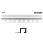PERFIL DE ALUMINIO - AT0007	(FILO GRADA) PLATA AT-006LS