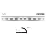 PERFIL DE ALUMINIO - AT0034	(BORDE) PLATA AT-001LS-T1