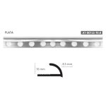 PERFIL DE ALUMINIO - AT0035	(BORDE) PLATA AT-001LS-T0.8