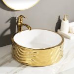 GRIFINE - GF0767 - LAVAMANOS SOBRE MESA / GF ART BASIN A289-01 WHITE/GOLD (43X43X16) - Image 2