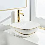 GRIFINE - GF0769 - LAVAMANOS SOBRE MESA / GF ART BASIN Z-B-009-05 WHITE/GOLD (42.3X36X15) - Image 2