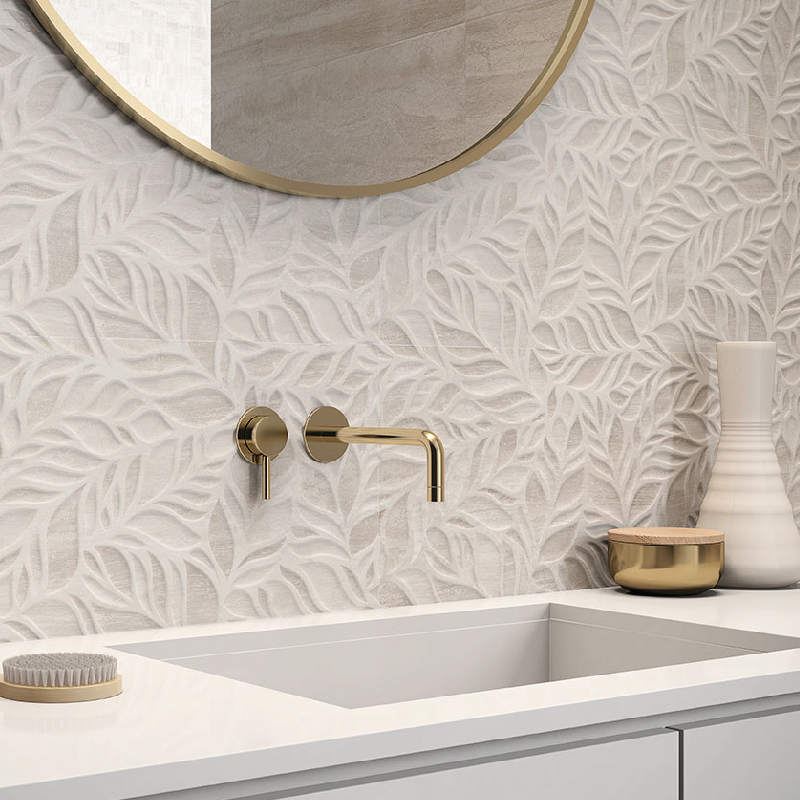 KRB037-WEB-02.jpg KERABEN - KRB037 CERAMICA PARED (30X90) LUXURY ART WHITE -1.08m2-4U. - Image 1