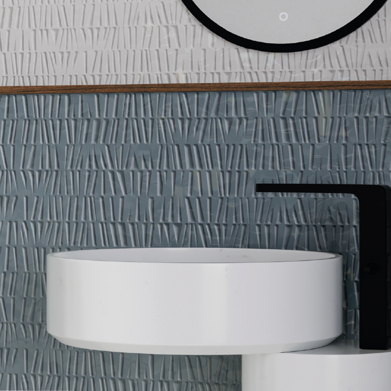 KRB111_WEB-03.jpg KERABEN - KRB111 - CERÁMICA (30X90) PARED SUNRISE INDIGO RECT - 1.08m2-4U (BRILLO - RELIEVE). - Image 1